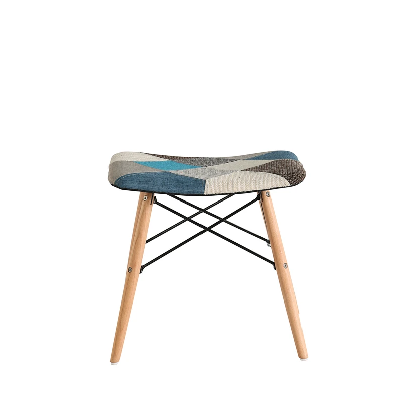Modern patchwork fabric foot rest stool dining chair for sale dining room living room