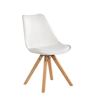 No armrest leather cushion dining Plastic Tulip chair