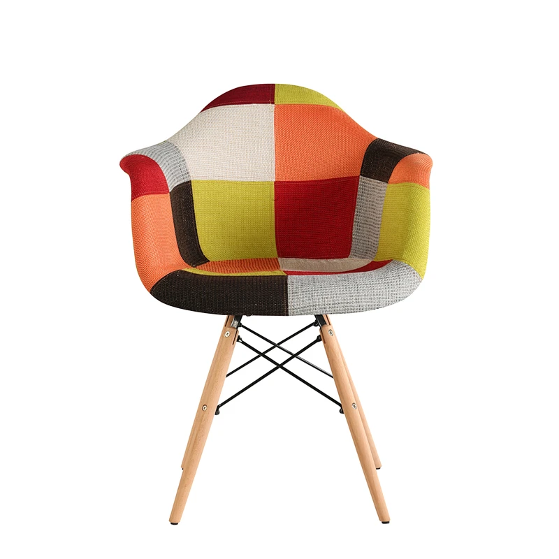 Fabric modern design plastic dinning chairs with armchair