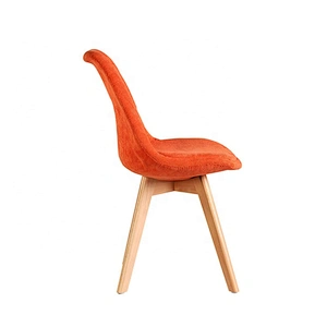 Upholstered fabric wooden legs Tulip dining chair