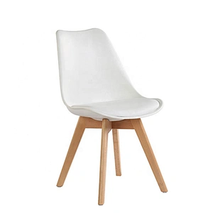 French Style Dinning Tulip Plastic Wooden Legs Chair