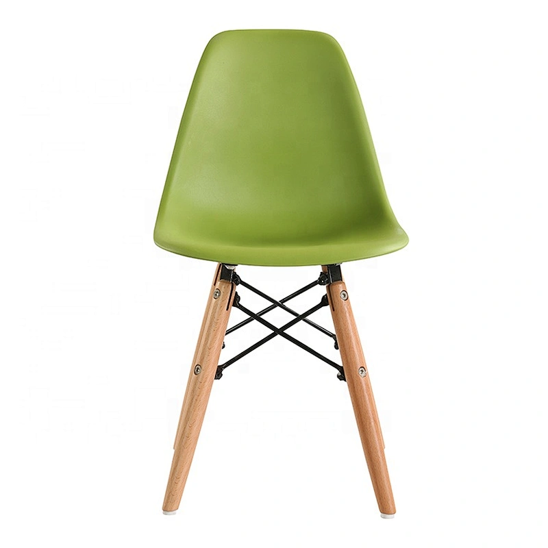 Wholesale high back PP dining room wooden leg plastic chair