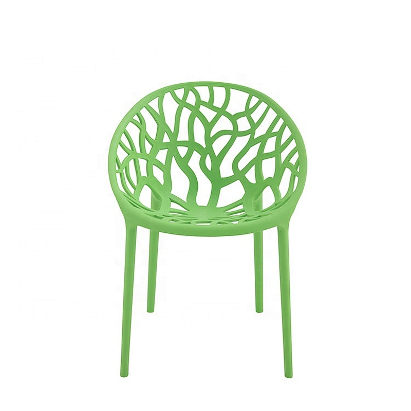 Durable hollow out tree back dining outdoor pp chair