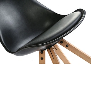 Modern Design No Armrest Dinning tulip chair with beech leg