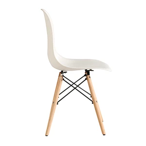 Wholesale casual style Nordic dining chair plastic and wood lining room colorful chair