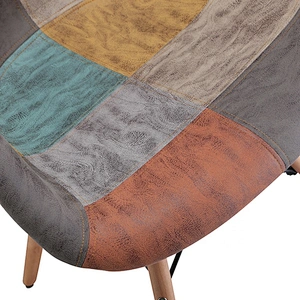 Luxury modern wooden base legs dinning chair fabric