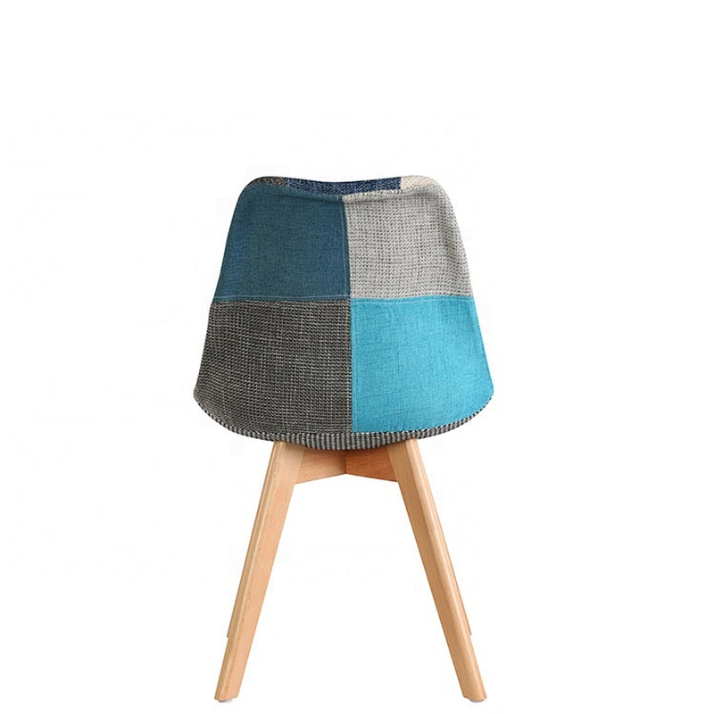 Morden beech wood legs patchwork fabric dinning chair
