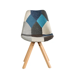 Wholesale Durable Fabric Plastic Dining Chair with beech wood legs for Living room, kitchen room, dining room, bedroom