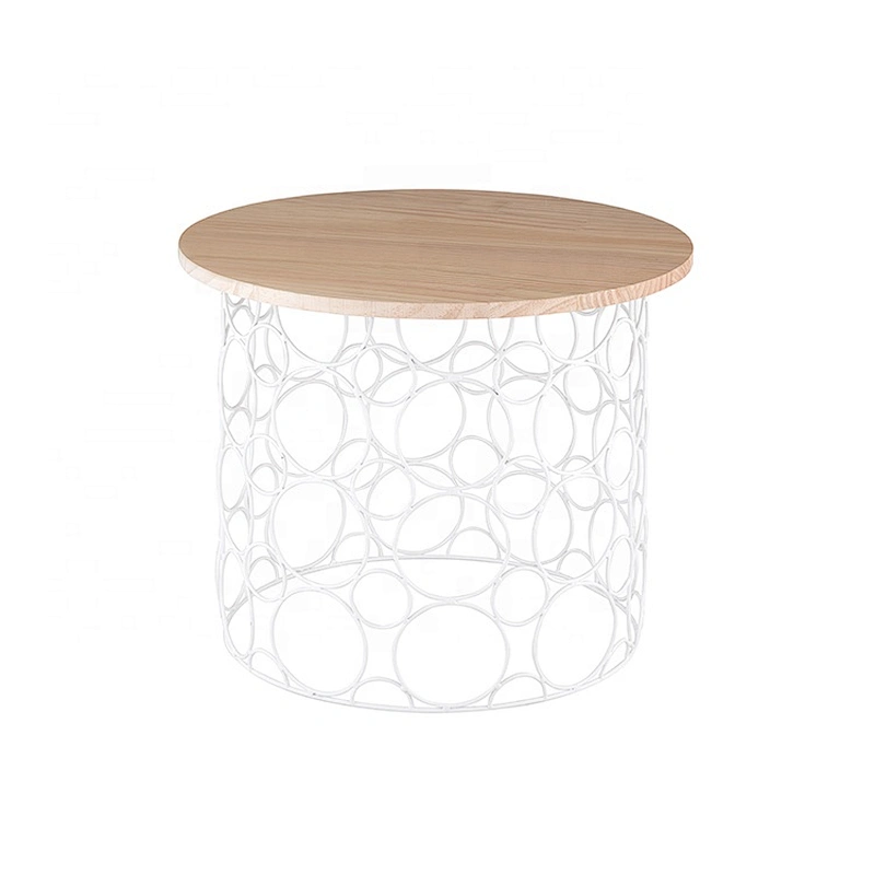 Factory wholesale living room round wire mesh coffee table