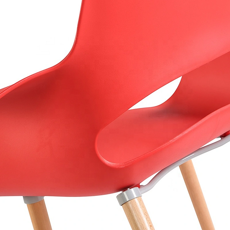 Modern backrest design dining room furniture red plastic chair