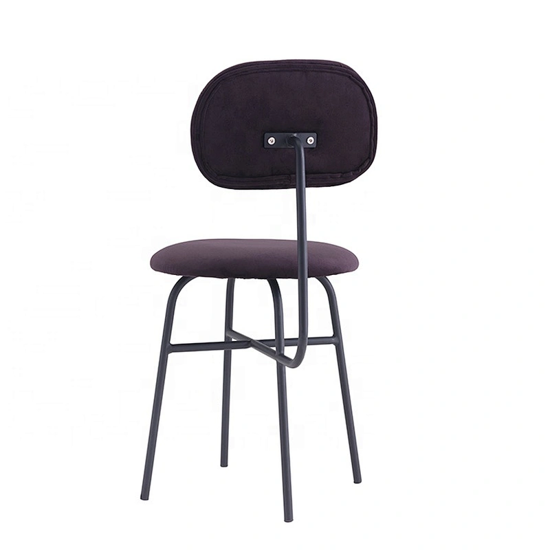 Modern simple upholstery fabric seat metal leg dine chair