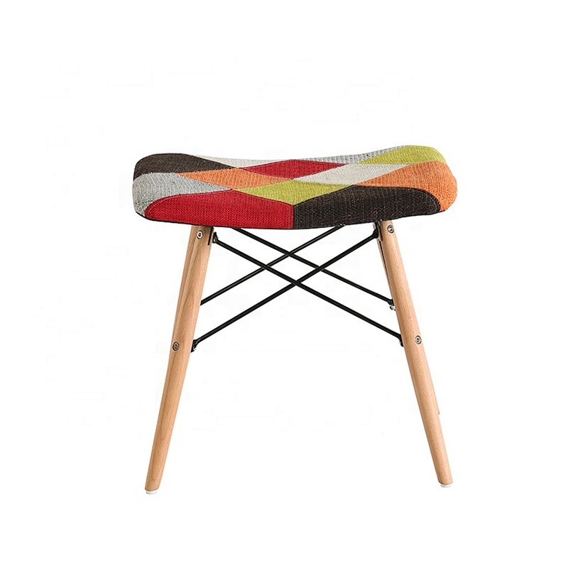 Modern style bedroom dining fabric seat foot rest stool