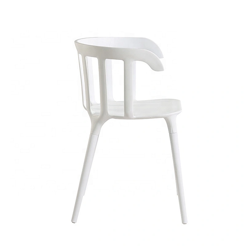 Outdoor stackable home furniture leisure dining plastic chair white