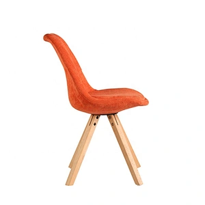 Upholstered fabric wooden legs Tulip dining chair