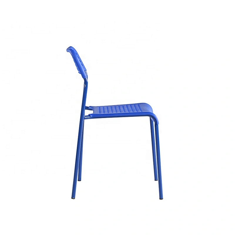 Modern Simple outdoor furniture dining stackable plastic leisure chair without arm