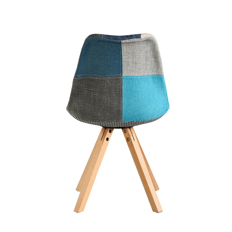 Wholesale Durable Fabric Plastic Dining Chair with beech wood legs for Living room, kitchen room, dining room, bedroom