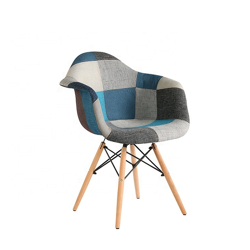 French style plastic upholstered dining chair with arms
