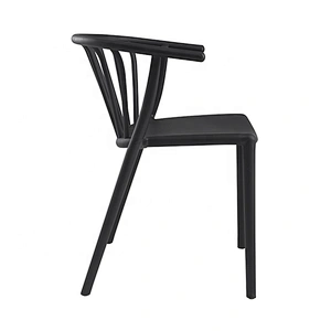Living room catering restaurant PP stacking black plastic chair