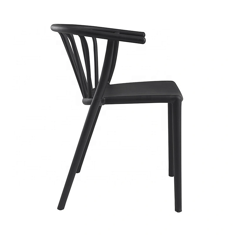 Living room catering restaurant PP stacking black plastic chair
