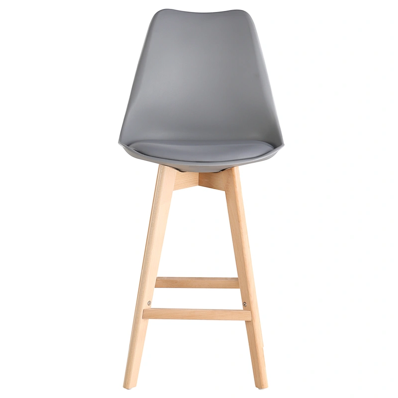 Modern Plastic Long Wooden Leg Dining Chair