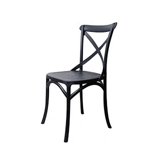 Modern dining room plastic stackable cross back chair