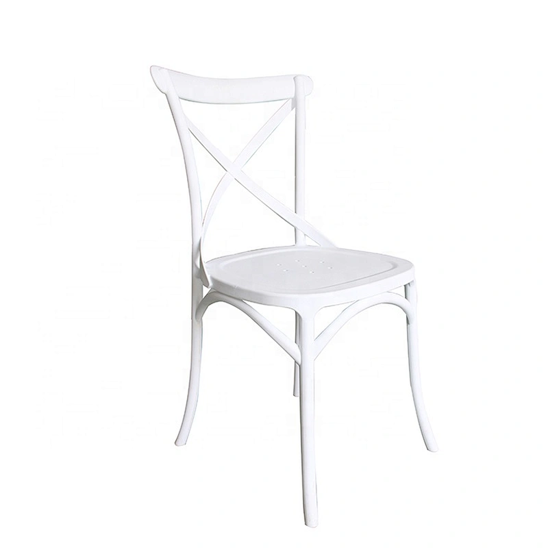 Modern dining room plastic stackable cross back chair