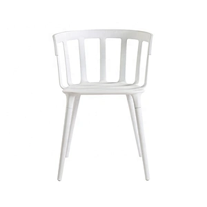 Outdoor stackable home furniture leisure dining plastic chair white