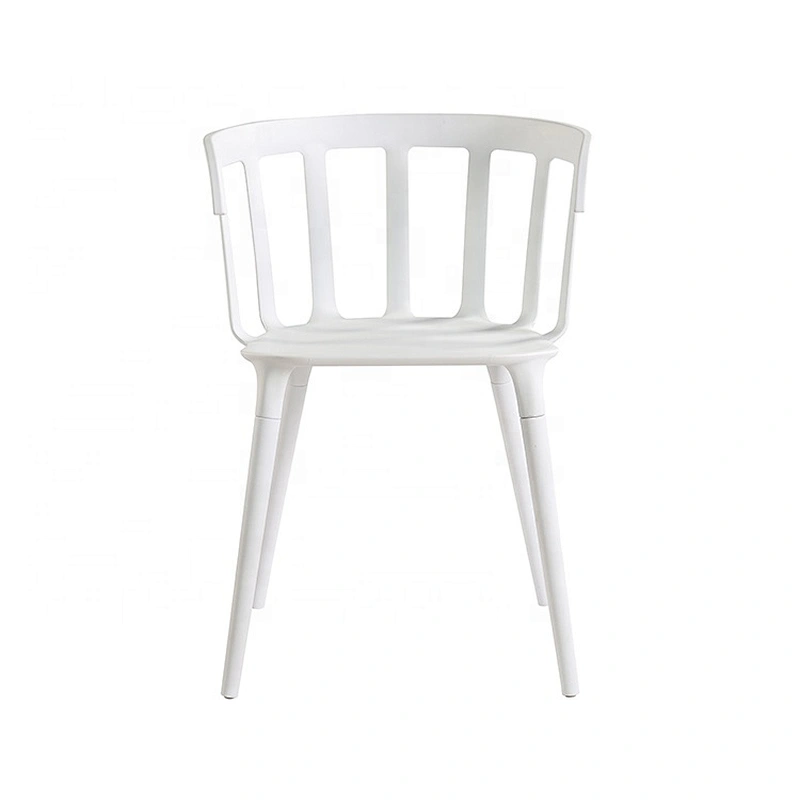 Outdoor stackable home furniture leisure dining plastic chair white