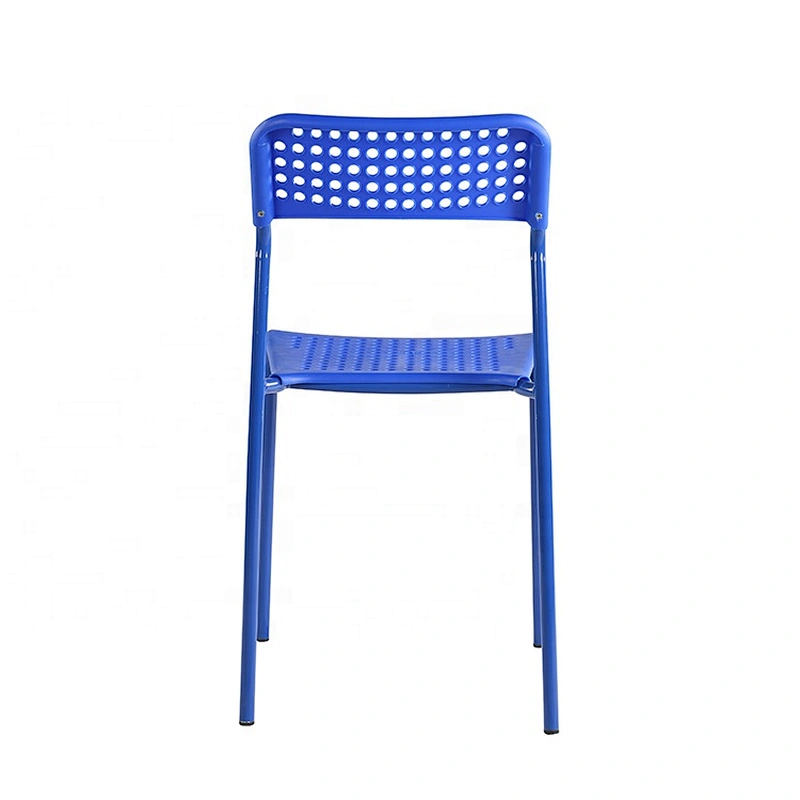 Modern Simple outdoor furniture dining stackable plastic leisure chair without arm
