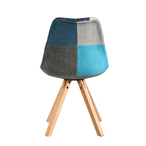 Modern leisure dining furniture chair fabric wooden legs