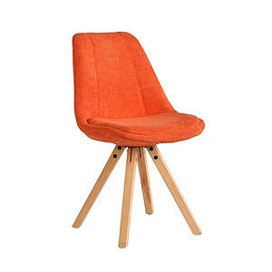Fabric seat modern restaurant furniture wooden leg chair