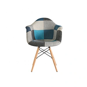 mid century modern upholstered accent arm chair with solid wood legs