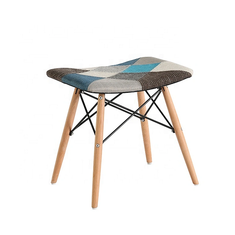 Modern style bedroom dining fabric seat foot rest stool