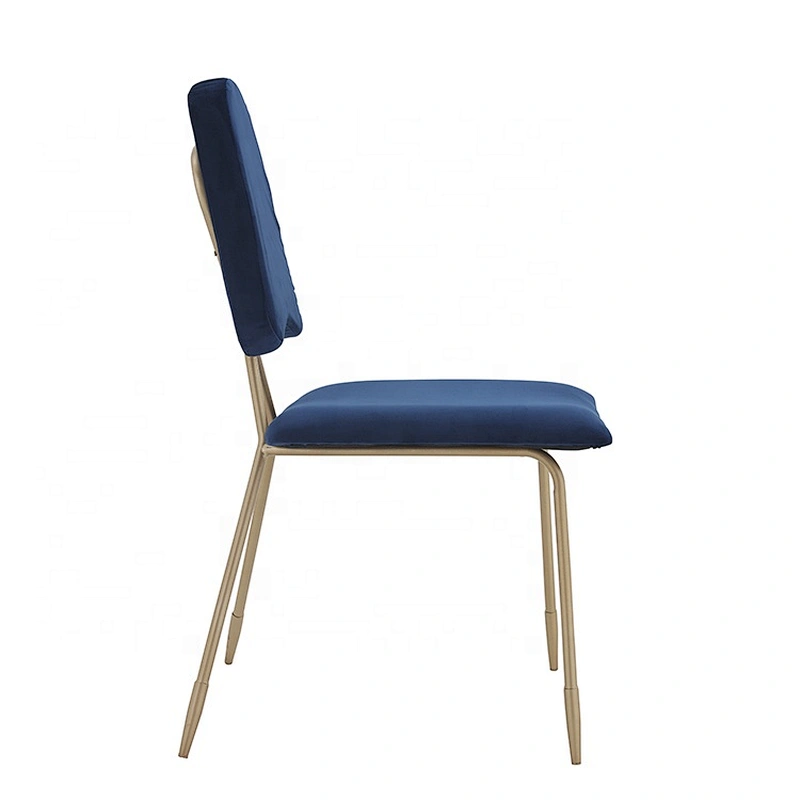 Fabric seat gold painting leg restaurant coffee metal chair
