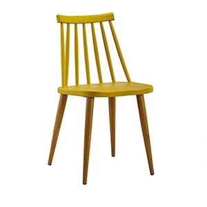 Modern Cheap Simple design plastic chair with thermal transfer printing leg