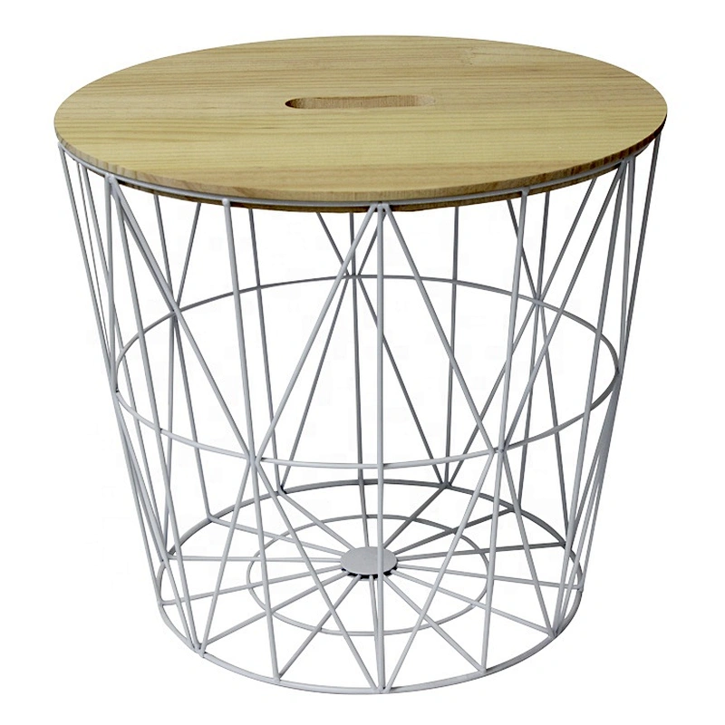 Simple design round wire coffee iron wire table
