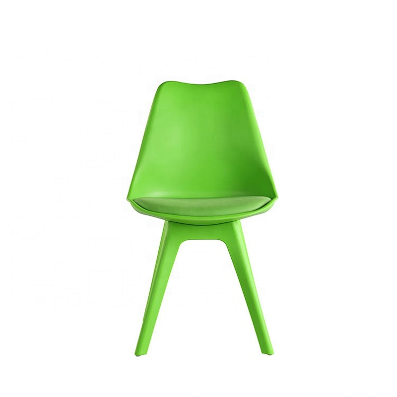 Simple design leather cushion Plastic Little Tulip Chair
