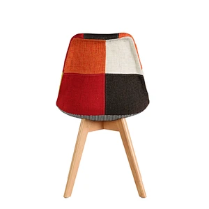 Modern Plastic Fabric dining chair with Wood legs for dining room