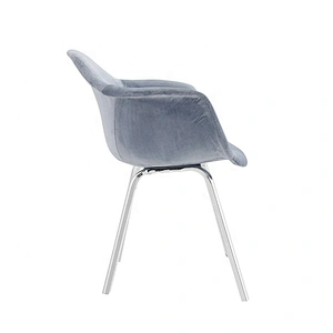 Modern High Quality  Stackable Luxury Upholstered Fabric Metal Dining chair