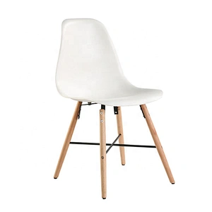 Hot sale modern cheap new design plastic chair with beech legs
