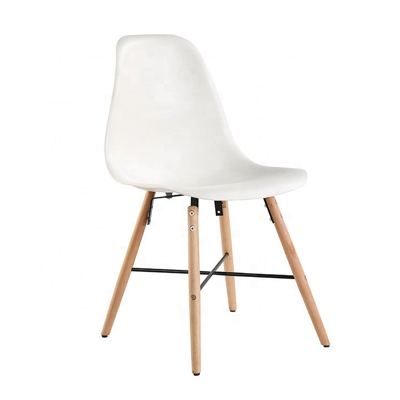 Hot sale modern cheap new design plastic chair with beech legs