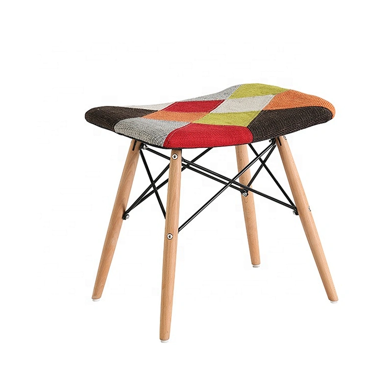 Modern style bedroom dining fabric seat foot rest stool