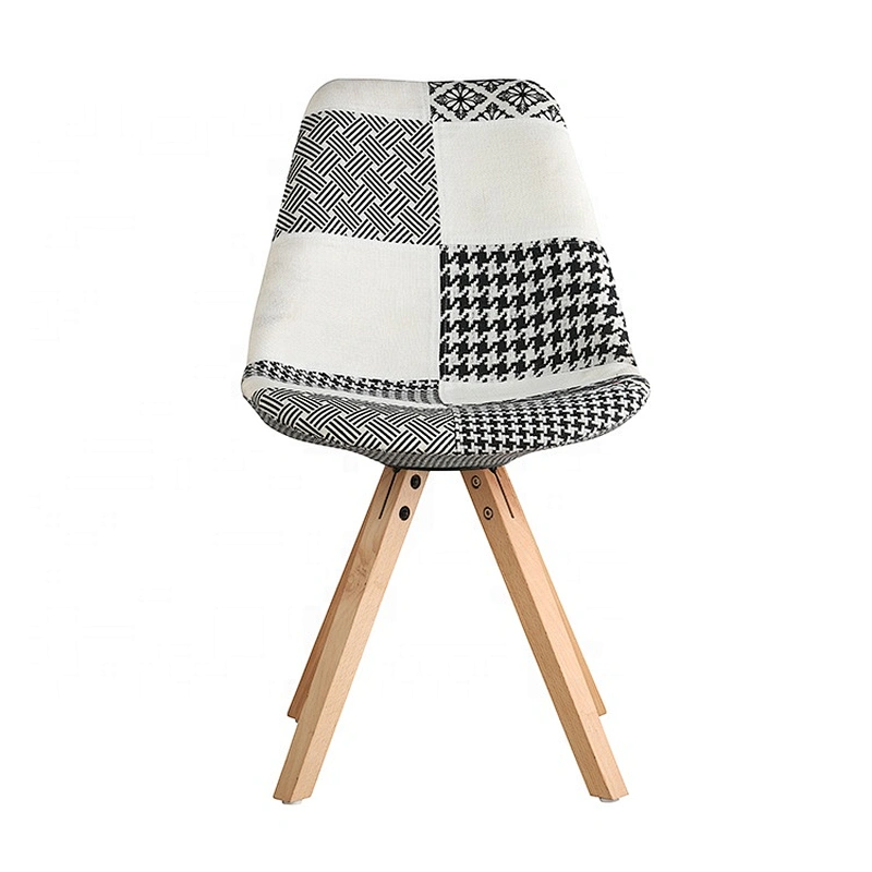 Modern leisure dining furniture chair fabric wooden legs