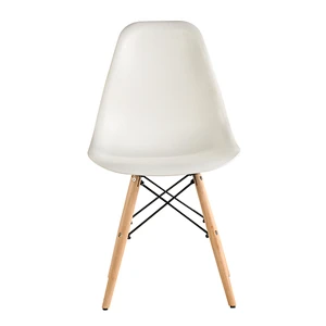 Wholesale casual style Nordic dining chair plastic and wood lining room colorful chair