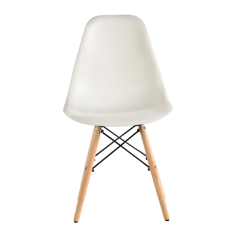 Wholesale casual style Nordic dining chair plastic and wood lining room colorful chair