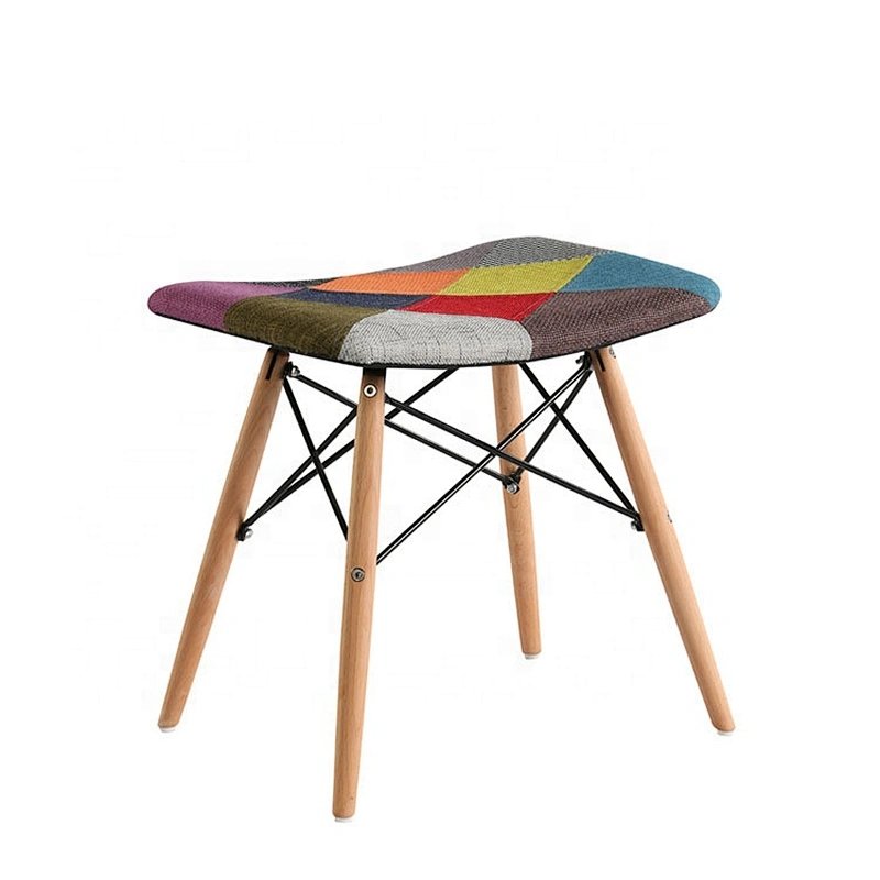 Multi-pattern natural modern upholstered beech legs chair