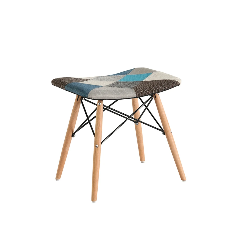 Modern patchwork fabric foot rest stool dining chair for sale dining room living room