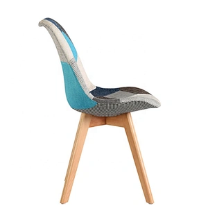 Morden beech wood legs patchwork fabric dinning chair