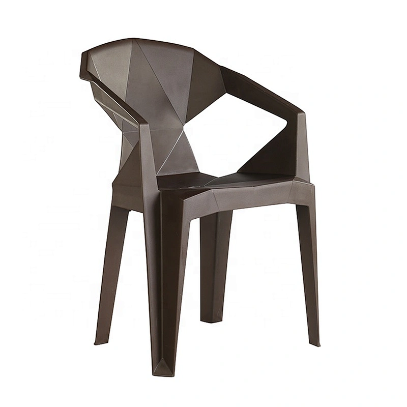 Modern style armrest stackable pp plastic dining chair