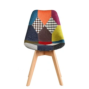 Dining room furniture french style fabric dining chair upholstered with wood legs Chinese supplier
